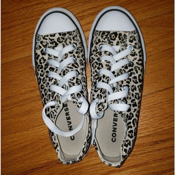 Converse All Star Leppard Print Sneakers Kids Size 13.5 - Picture 4 of 7